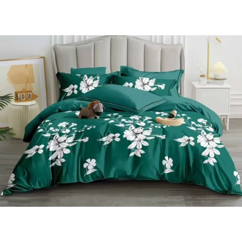 Pościel Flanelowa 200x220 zielona Butelkowa FL639